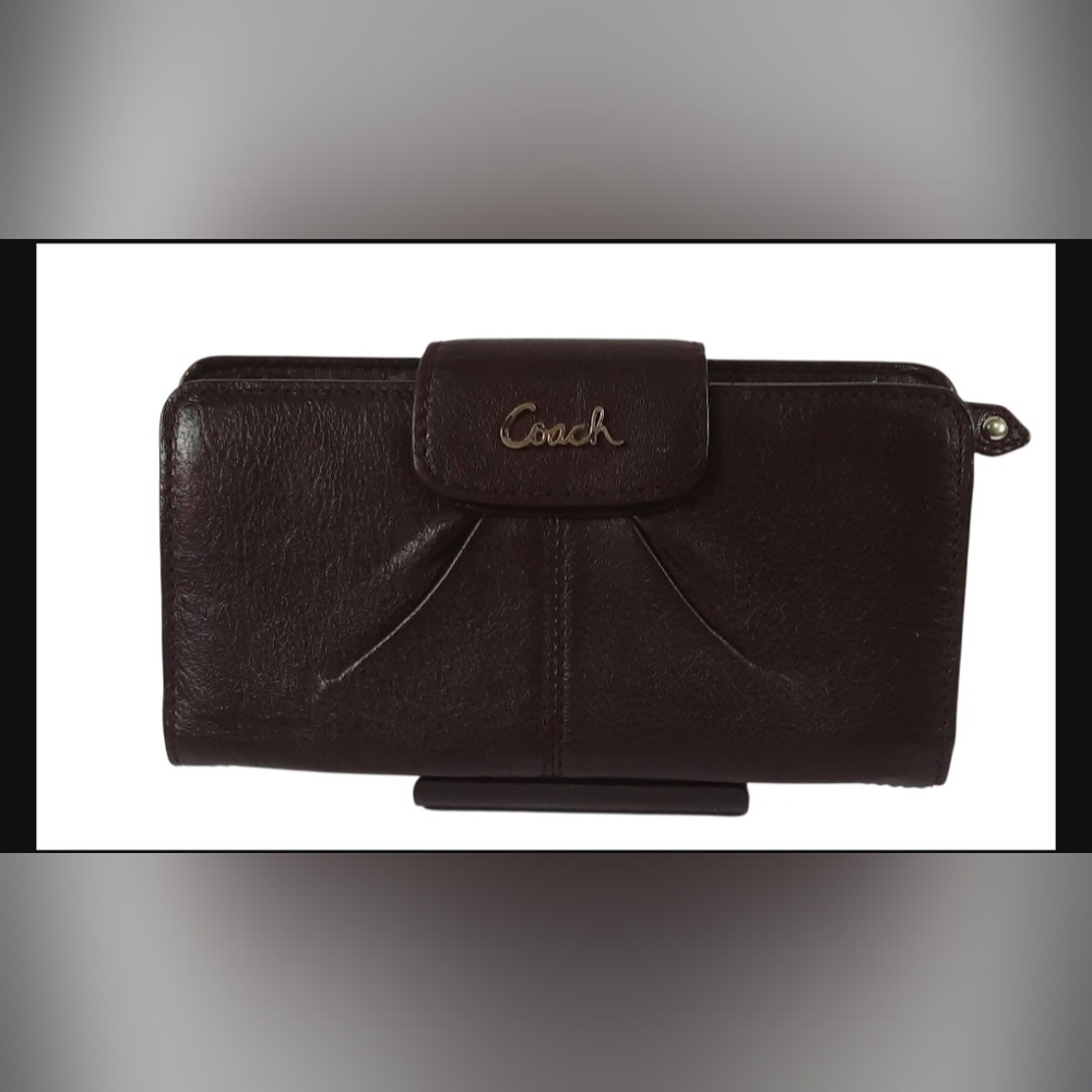 COACH Wallet F4620 Ashley Leather Slim Envelope Wallet Brown